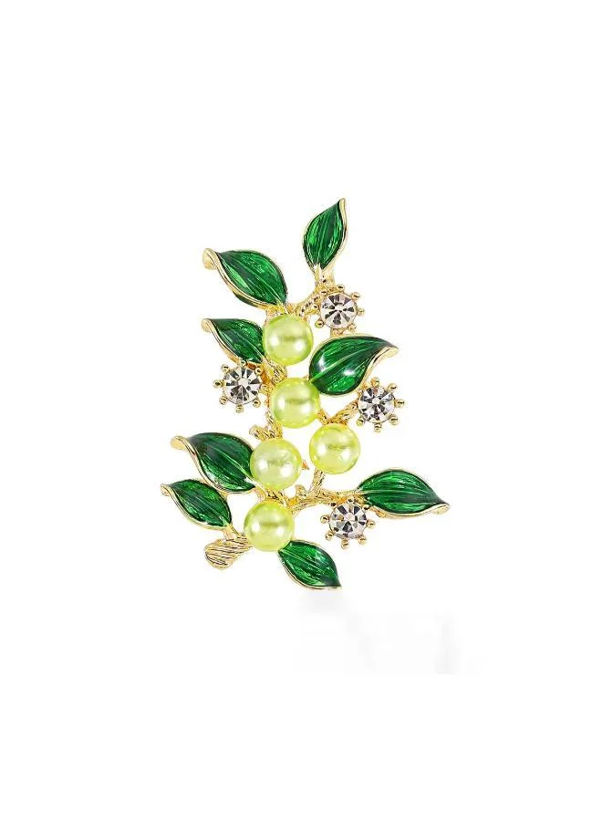 Rovaux Pearl Crystal Brooch